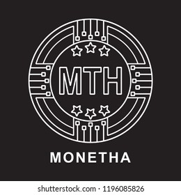  monetha coin MTH  Cryptocurrency  icon blackground