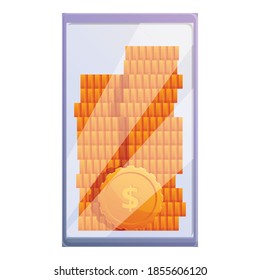 Monetization coin stack icon. Cartoon of monetization coin stack vector icon for web design isolated on white background
