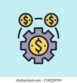 Monetization. Digital marketing concept illustration, flat design linear style banner. Usage for e-mail newsletters, headers, blog posts, print and more. Vector