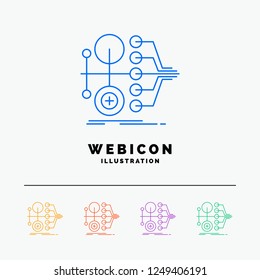 monetization, finance, money, transfer, value 5 Color Line Web Icon Template isolated on white. Vector illustration