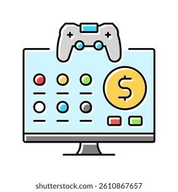 monetization game development color icon vector. monetization game development sign. isolated symbol illustration