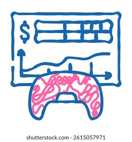 monetization game development doodle icon sketch vector. monetization game development sign. isolated symbol illustration