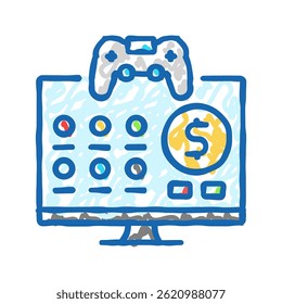 monetization game development doodle icon sketch vector. monetization game development sign. isolated symbol illustration