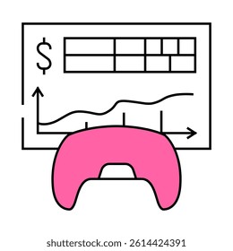monetization game development line icon vector. monetization game development sign. isolated symbol illustration