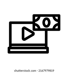 icono de monetización o logotipo símbolo de signo aislado ilustración vectorial - iconos vectoriales de estilo negro de alta calidad
