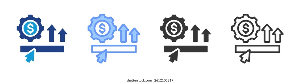Monetization icon set multiple style collection