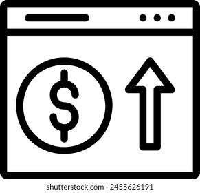 Vector de ilustración de icono de línea de monetización