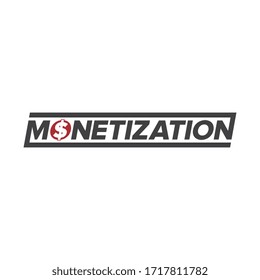Logotipo de monetización. diseño de icono de letra de logotipo
