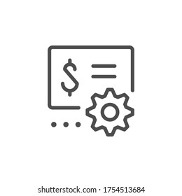 Monetization setting line outline icon