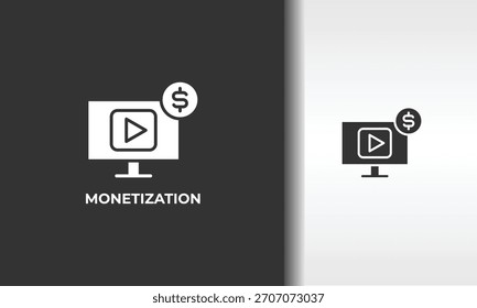 Monetarisierung, Vektorsymbol, Symbol oder Logo-Zeichen, einzelne Symbolgrafik