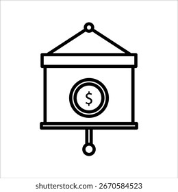 Ícone do vetor de monetização no fundo branco