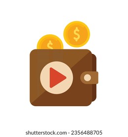 Monetarisierungs-Portemonnaie Symbol flache Vektorgrafik. Mobile Strategie. Geldgeschäft einzeln