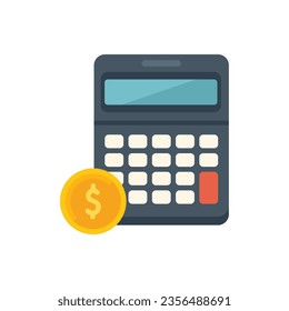 Monetize calculator icon flat vector. Money conversion. Social media isolated