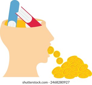 Monetize knowledge or intellectual properties. Innovation, intellectual properties concept.

