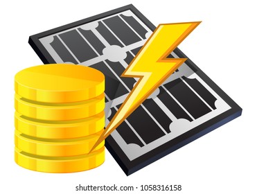 Monetize Solar PV Panels - Icon as EPS 10 File