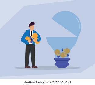 Inovação de monetização: transformando ideias em uma ilustração vetorial plana lucrativa 2d do Profitable Business Ventures