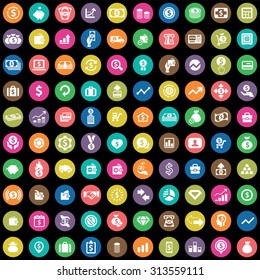 money 100 icons universal set for web and mobile 