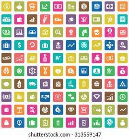 money 100 icons universal set for web and mobile 