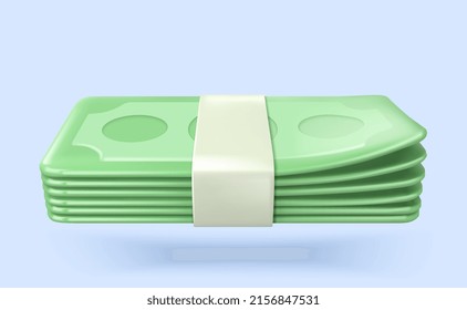 Money. 3d render realistic vector icon