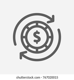 Money Abundance Icon Line Symbol. Isolated Vector Illustration Of Dollar Exchange Sign Money Abundance Icon Concept For Your Web Site Mobile App Logo UI Design.