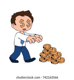 Money addicted character