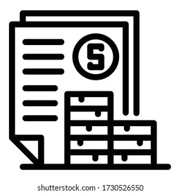 Money agency icon. Outline money agency vector icon for web design isolated on white background