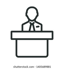 money agent - minimal line web icon. simple vector illustration. concept for infographic, website or app.