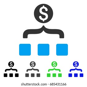 Money Aggregator flat vector pictogram. Colored money aggregator gray, black, blue, green icon variants. Flat icon style for graphic design.