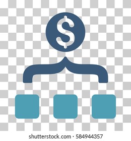 Money Aggregator icon. Vector illustration style is flat iconic bicolor symbol, cyan and blue colors, transparent background. Designed for web and software interfaces.