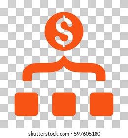 Money Aggregator icon. Vector illustration style is flat iconic symbol, orange color, transparent background. Designed for web and software interfaces.