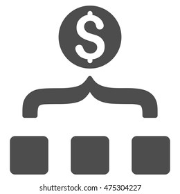 Money Aggregator icon. Vector style is flat iconic symbol with rounded angles, gray color, white background.