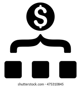 Money Aggregator icon. Vector style is flat iconic symbol with rounded angles, black color, white background.