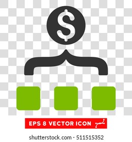 Money Aggregator vector icon. Image style is a flat eco green and gray icon symbol.