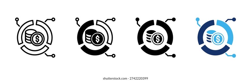 Money Allocation icon sheet multiple style collection
