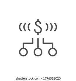 Money allocation line outline icon
