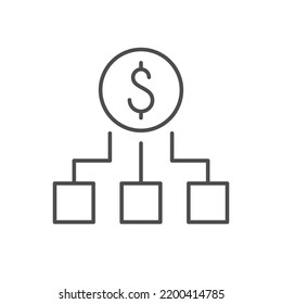 Money Allocation Line Outline Icon