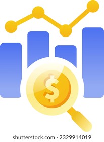 análisis de dinero iconos estilo moderno gradiente