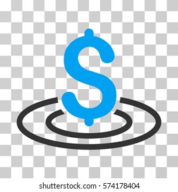 Money Area icon. Vector illustration style is flat iconic bicolor symbol, blue and gray colors, transparent background. Designed for web and software interfaces.