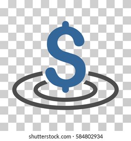 Money Area icon. Vector illustration style is flat iconic bicolor symbol, cobalt and gray colors, transparent background. Designed for web and software interfaces.