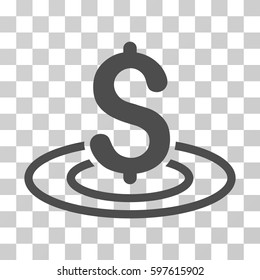 Money Area icon. Vector illustration style is flat iconic symbol, gray color, transparent background. Designed for web and software interfaces.