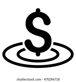 Money Area icon. Vector style is flat iconic symbol with rounded angles, black color, white background.