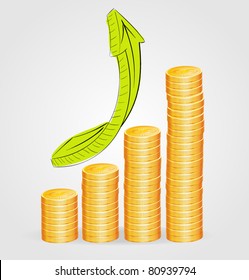 Money arrow chart vector illustration