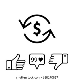 Money arrow icon stock vector illustration