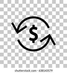 Money arrow icon stock vector illustration