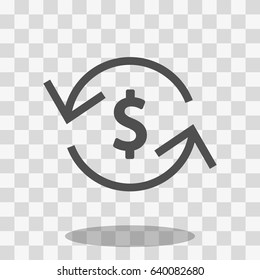 Money arrow icon stock vector illustration