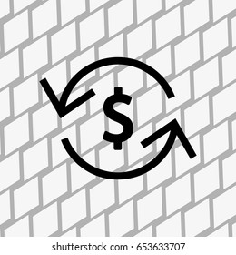 Money arrow icon stock vector illustration