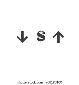 Money arrow icon stock vector illustration