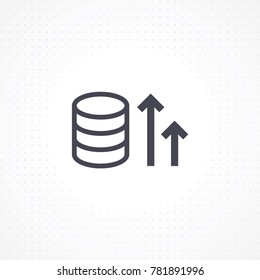 Money and arrows vector. Flat line money icon. Payment illustration. Coins and dollar cent sign isolated on white background. Business concept vector illustration