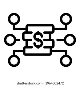 Money assessment icon. Outline Money assessment vector icon for web design isolated on white background