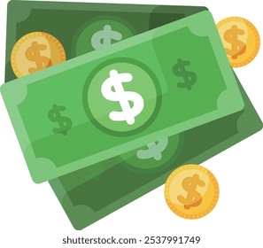 Activo monetario Billete Dólar Banco Negocio Dinero en efectivo Salario USD Vector Rico Patrimonio